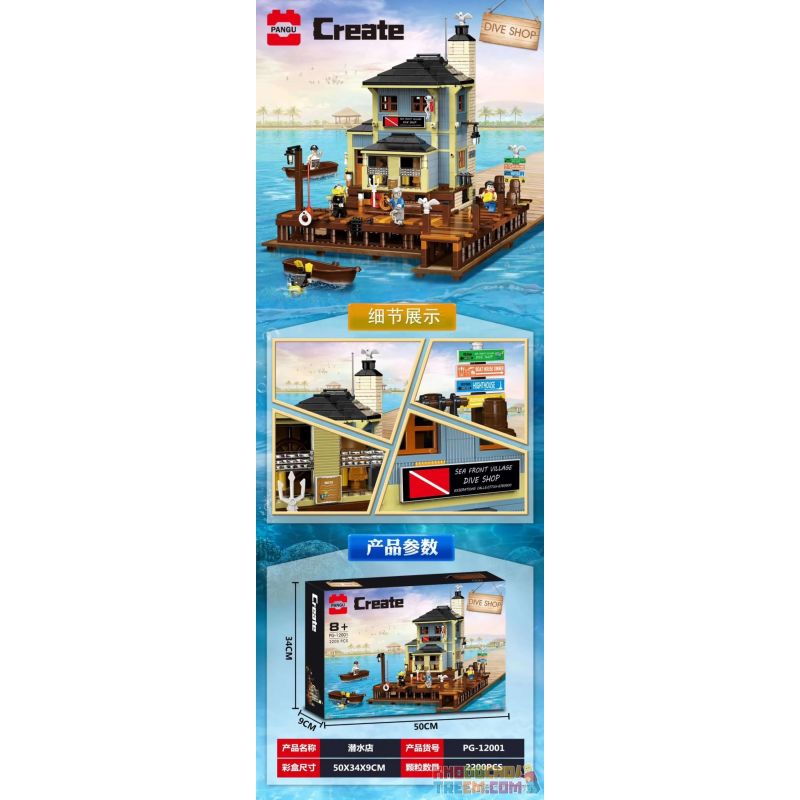 PANGU PG-12001 12001 PG12001 URGE 30104 non  CỬA HÀNG ĐỒ LẶN OLD FISHING HOUSE bộ đồ chơi xếp lắp ráp ghép mô hình Creator DIVE SHOP Sáng Tạo 2841 khối PANGU PG-12001 12001 PG12001 URGE 30104 non  CỬA HÀNG ĐỒ LẶN OLD FISHING HOUSE bộ đồ chơi xếp lắp ráp ghép mô hình Creator DIVE SHOP Sáng Tạo 2841 khối