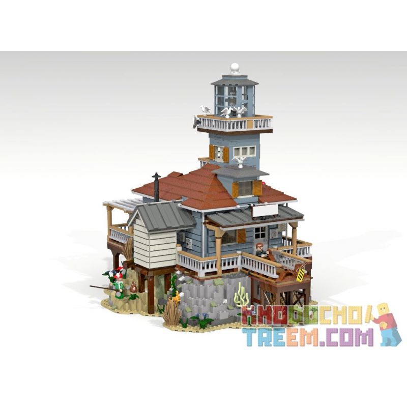 URGE 30105 PANGU PG-12002 12002 PG12002 Xếp hình kiểu Lego TOWN The Lighthouse Street View Old Fishing House Lighthouse Fishing 