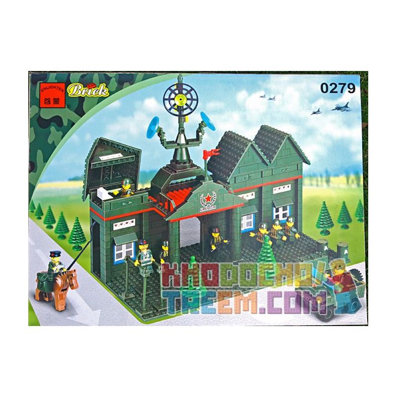 Enlighten 0279 Qman 0279 non Lego TRỤ SỞ QUÂN ĐỘI bộ đồ chơi xếp lắp ráp ghép mô hình Military Army Quân Sự Bộ Đội