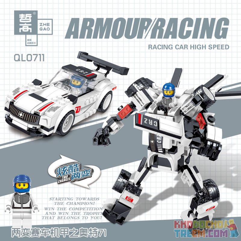 ZHEGAO QL0710 0710 QL0711 0711 QL0712 0712 QL0713 0713 non  ĐUA XE GIÁP 4 款 bộ đồ chơi xếp lắp ráp ghép mô hình Speed Champions Racing Cars ARMOUR RACING Đua Xe Công Thức 248 khối