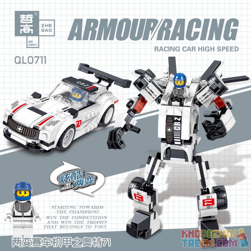 ZHEGAO QL0710 0710 QL0711 0711 QL0712 0712 QL0713 0713 non  ĐUA XE GIÁP 4 款 bộ đồ chơi xếp lắp ráp ghép mô hình Speed Champions Racing Cars ARMOUR RACING Đua Xe Công Thức 248 khối