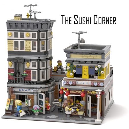 MOYU BLOCK MY82002 82002 JIESTAR 89127 URGE 10193 non  CỬA HÀNG SUSHI bộ đồ chơi xếp lắp ráp ghép mô hình Creator THE SUSHI COENER Sáng Tạo 2712 khối
