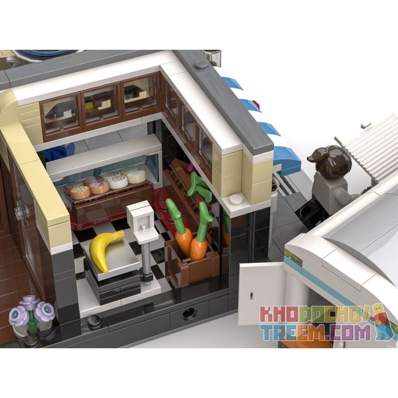 JIESTAR 89113 URGE 10194 non  QUẢNG TRƯỜNG ĐÀI PHUN NƯỚC bộ đồ chơi xếp lắp ráp ghép mô hình Creator THE FOUNTAIN SQUARE Sáng Tạo 2951 khối