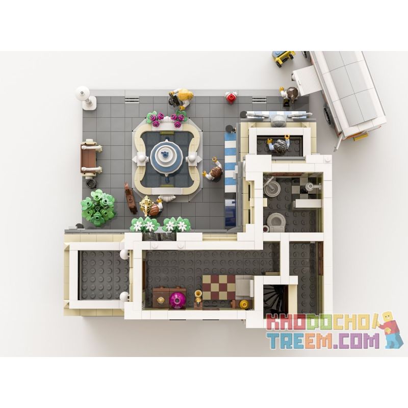 JIESTAR 89113 URGE 10194 non  QUẢNG TRƯỜNG ĐÀI PHUN NƯỚC bộ đồ chơi xếp lắp ráp ghép mô hình Creator THE FOUNTAIN SQUARE Sáng Tạo 2951 khối