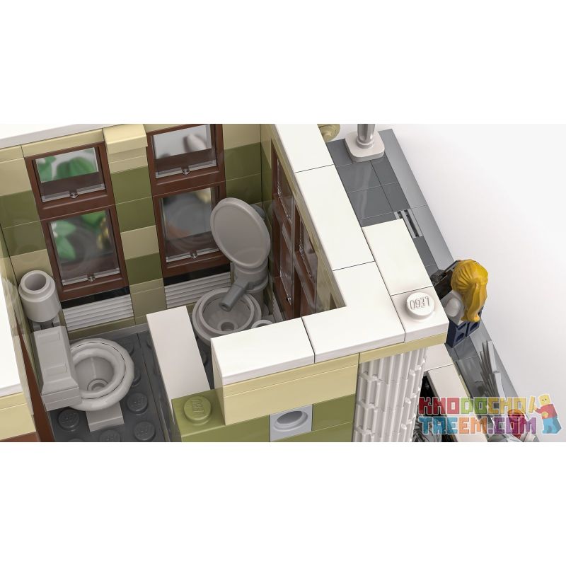 JIESTAR 89113 URGE 10194 non  QUẢNG TRƯỜNG ĐÀI PHUN NƯỚC bộ đồ chơi xếp lắp ráp ghép mô hình Creator THE FOUNTAIN SQUARE Sáng Tạo 2951 khối