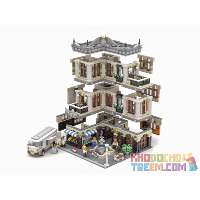 JIESTAR 89113 URGE 10194 non  QUẢNG TRƯỜNG ĐÀI PHUN NƯỚC bộ đồ chơi xếp lắp ráp ghép mô hình Creator THE FOUNTAIN SQUARE Sáng Tạo 2951 khối