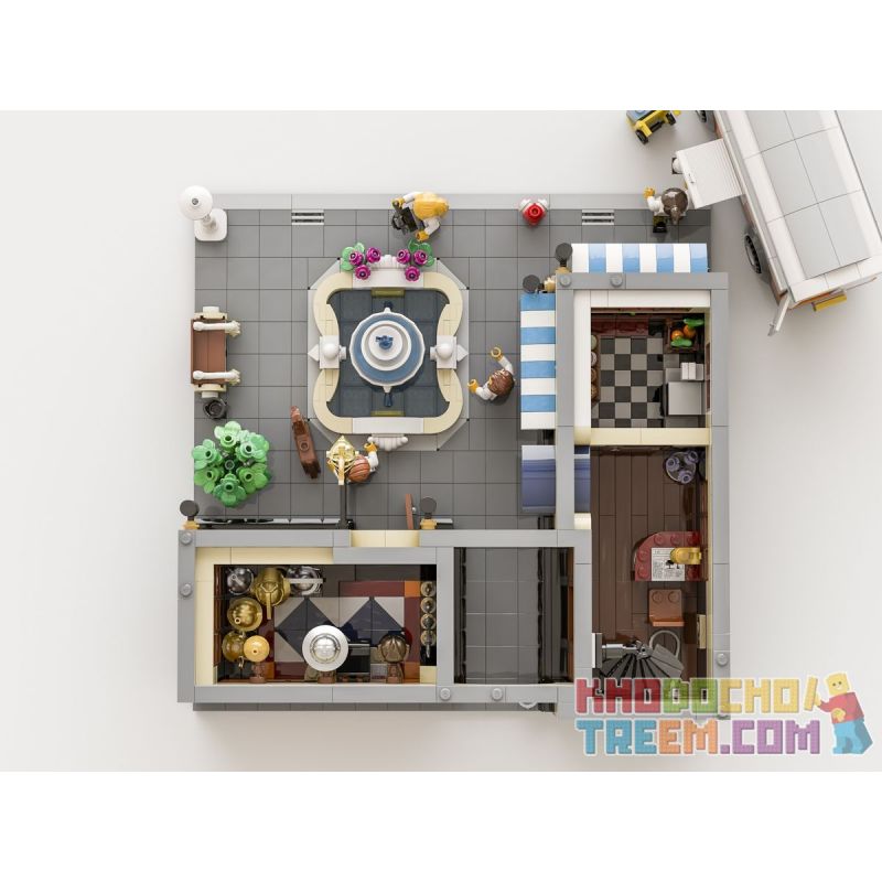 JIESTAR 89113 URGE 10194 non  QUẢNG TRƯỜNG ĐÀI PHUN NƯỚC bộ đồ chơi xếp lắp ráp ghép mô hình Creator THE FOUNTAIN SQUARE Sáng Tạo 2951 khối