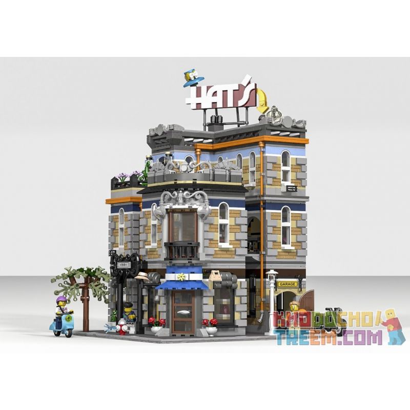 JIESTAR 89121 URGE 10192 Xếp hình kiểu Lego CREATOR Hat´s Store Street View Hat Store Cửa Hàng Mũ 2895 khối