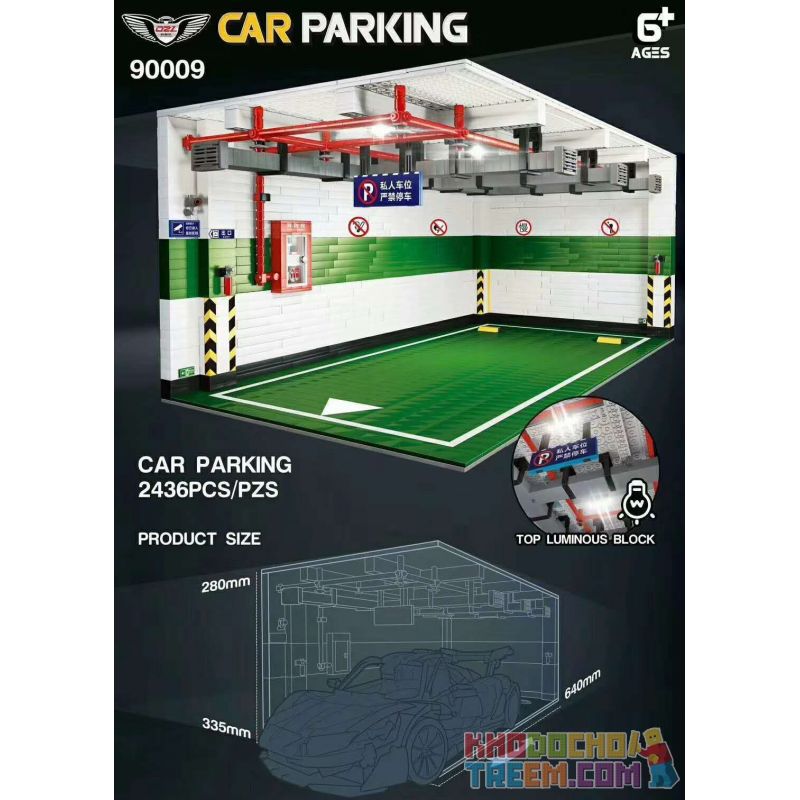 QIZHILE 90009 Xếp hình kiểu Lego Car Parking Underground Parking Lot Parking 1 8 Bãi đậu Xe Ngầm Chỗ đậu Xe 1 8 2436 khối