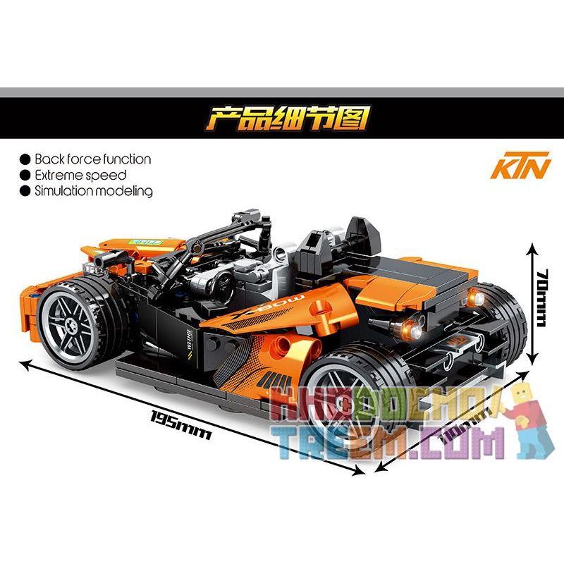 IBLOCK PL-920-143 920-143 PL920-143 SEMBO 701405 non  XE ĐẦU KÉO KTM X-BOW GT bộ đồ chơi xếp lắp ráp ghép mô hình Speed Champions Racing Cars Đua Xe Công Thức 404 khối