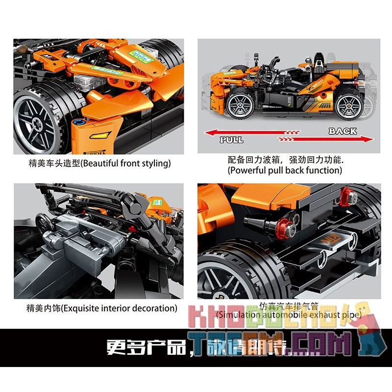 IBLOCK PL-920-143 920-143 PL920-143 SEMBO 701405 non  XE ĐẦU KÉO KTM X-BOW GT bộ đồ chơi xếp lắp ráp ghép mô hình Speed Champions Racing Cars Đua Xe Công Thức 404 khối