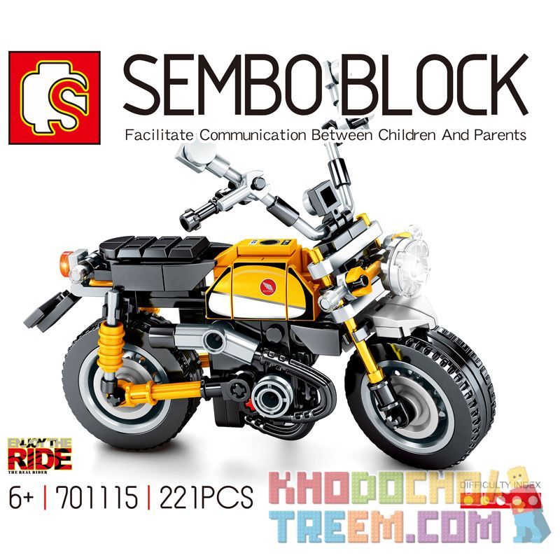 SEMBO 701115 Xếp hình kiểu Lego MOTO Enjoy The Ride Honda Monkey Motorcycle Xe Máy Honda Monkey 221 khối