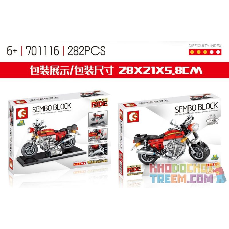 SEMBO 701116 non  HONDA CB750. bộ đồ chơi xếp lắp ráp ghép mô hình Motorcycle Motorbike HONDA MONKEY CB750 Xe Hai Bánh 282 khối