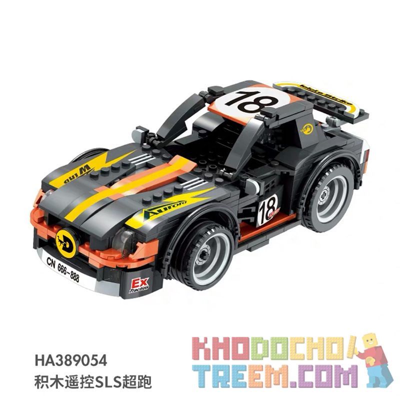 WISE BLOCK HA389054 389054 Xếp hình kiểu Lego SPEED CHAMPIONS Cycle Racing Remote Control SLS Supercar Siêu Xe SLS điều Khiển Từ Xa 388 khối