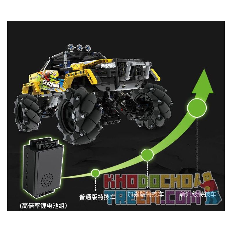 QIHUI 9802 non  STUNT DRIFT XE ĐỊA HÌNH DẪN ĐỘNG BỐN BÁNH bộ đồ chơi xếp lắp ráp ghép mô hình  Kỹ Thuật Công Nghệ Cao Mô Hình Phương Tiện 1030 khối