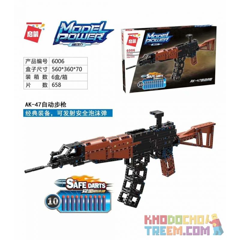 Enlighten 6006 Qman 6006 non Lego SÚNG TRƯỜNG TỰ ĐỘNG AK-47 bộ đồ chơi xếp lắp ráp ghép mô hình Technic MODEL POWER Kỹ Thuật Công Nghệ Cao Mô Hình Phương Tiện 658 khối