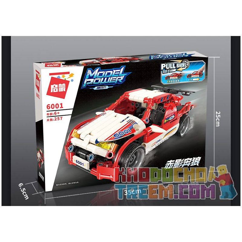 Enlighten 6001 Qman 6001 non  XẾP HẠNG XE ĐUA ĐỎ RED WOLF bộ đồ chơi xếp lắp ráp ghép mô hình  MODEL POWER Kỹ Thuật Công Nghệ Cao Mô Hình Phương Tiện 257 khối