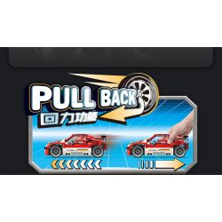 Enlighten 6001 Qman 6001 non  XẾP HẠNG XE ĐUA ĐỎ RED WOLF bộ đồ chơi xếp lắp ráp ghép mô hình  MODEL POWER Kỹ Thuật Công Nghệ Cao Mô Hình Phương Tiện 257 khối