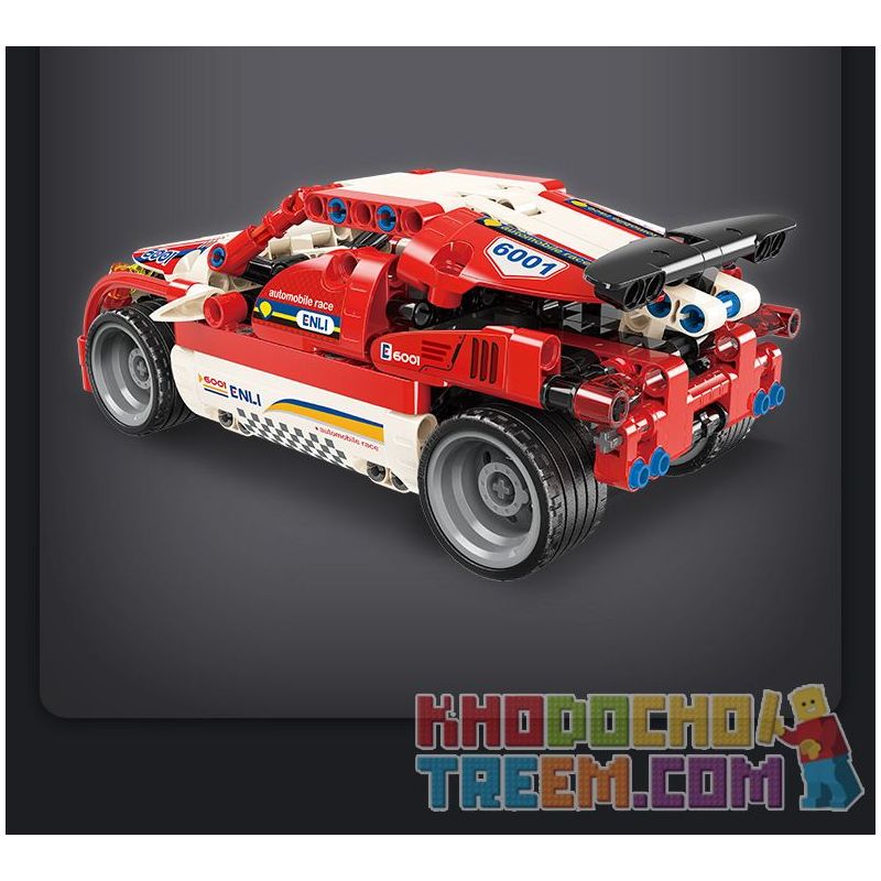 Enlighten 6001 Qman 6001 non  XẾP HẠNG XE ĐUA ĐỎ RED WOLF bộ đồ chơi xếp lắp ráp ghép mô hình  MODEL POWER Kỹ Thuật Công Nghệ Cao Mô Hình Phương Tiện 257 khối