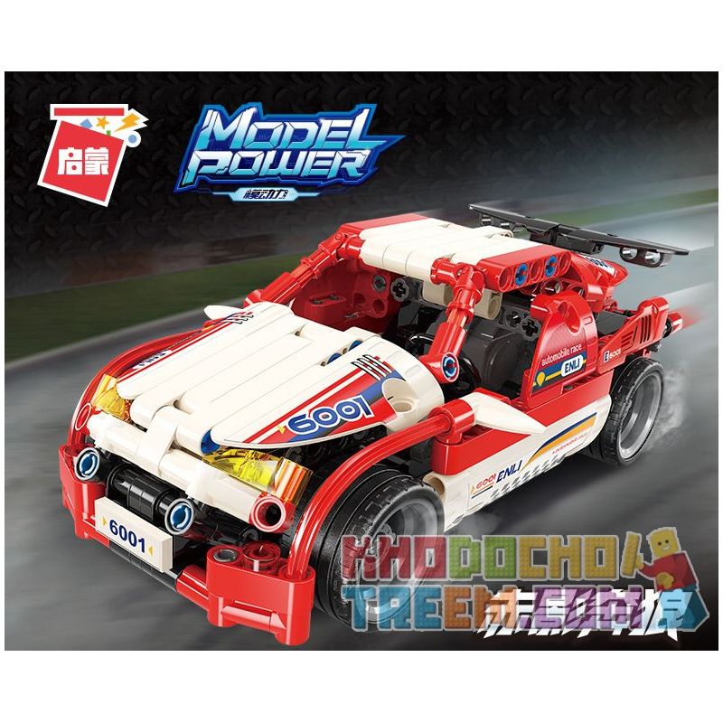 Enlighten 6001 Qman 6001 non  XẾP HẠNG XE ĐUA ĐỎ RED WOLF bộ đồ chơi xếp lắp ráp ghép mô hình  MODEL POWER Kỹ Thuật Công Nghệ Cao Mô Hình Phương Tiện 257 khối