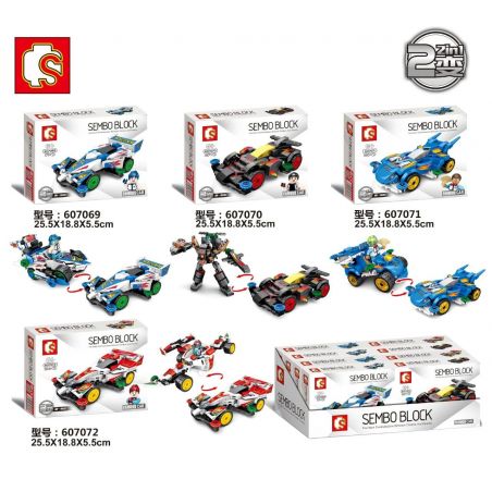 SEMBO 607071 non  KÍNH XOAY BỐN BÁNH RẮN bộ đồ chơi xếp lắp ráp ghép mô hình Speed Champions Racing Cars FAMOUS CAR Đua Xe Công Thức 160 khối
