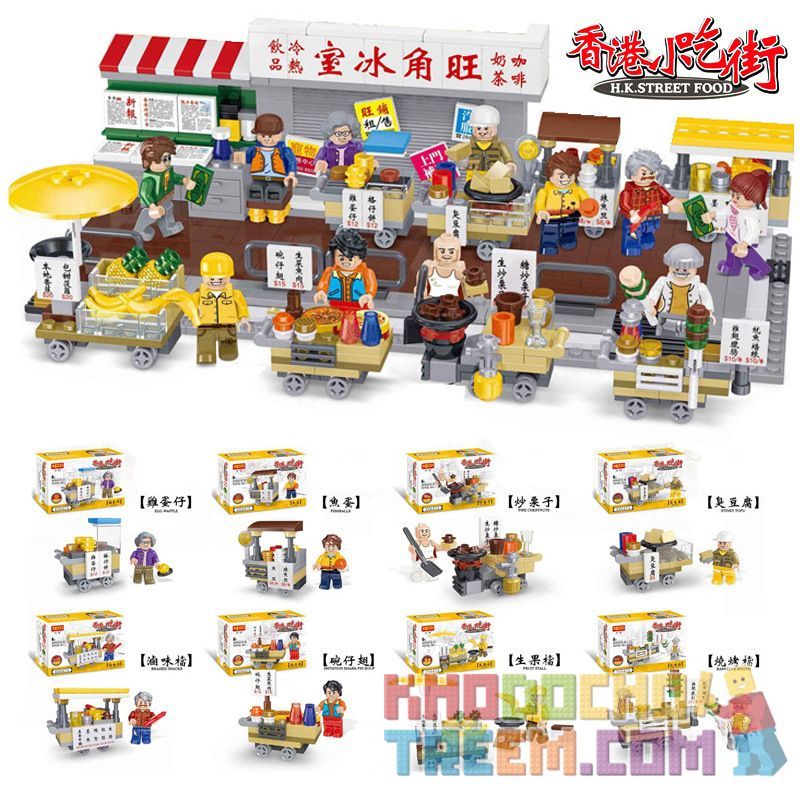 XIPOO XP93210 93210 non Lego PHỐ ĂN VẶT HỒNG KÔNG bộ đồ chơi xếp lắp ráp ghép mô hình City Thành Phố