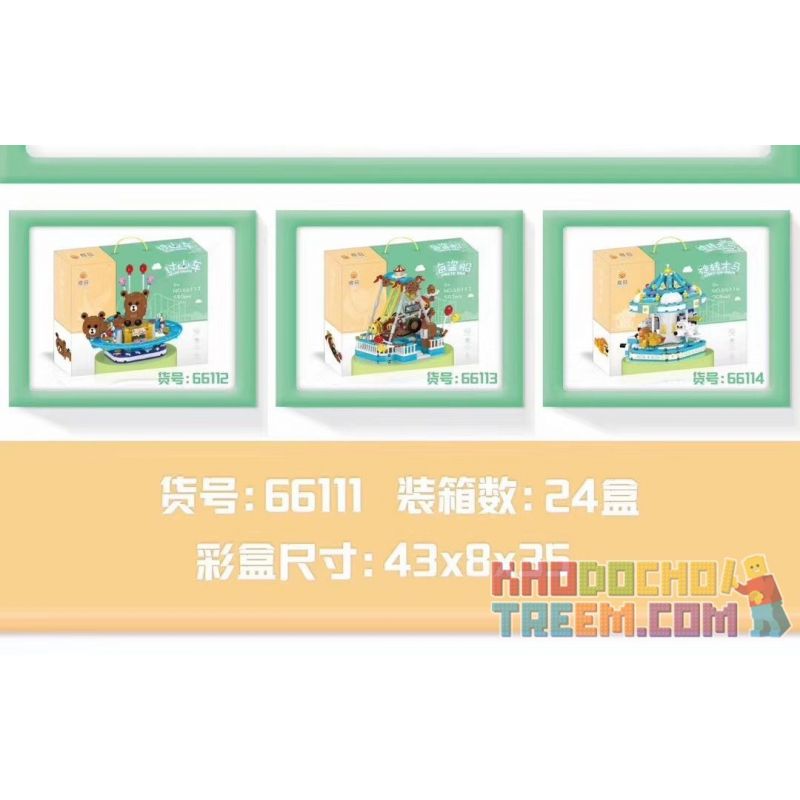 YURI 66111 non  ĐU QUAY bộ đồ chơi xếp lắp ráp ghép mô hình City Modern Paradise FERRIS WHEEL Thành Phố Thiên Đường Hiện Đại 624 khối