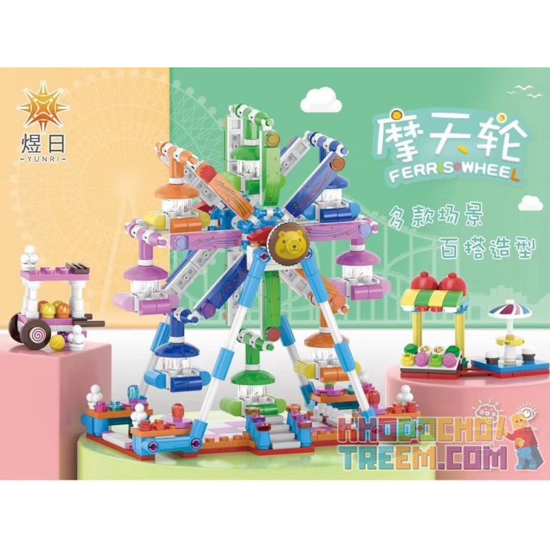 YURI 66111 non  ĐU QUAY bộ đồ chơi xếp lắp ráp ghép mô hình City Modern Paradise FERRIS WHEEL Thành Phố Thiên Đường Hiện Đại 624 khối