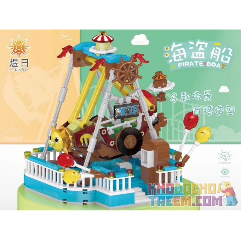 YURI 66113 non  TÀU CƯỚP BIỂN bộ đồ chơi xếp lắp ráp ghép mô hình City Modern Paradise A PIRATE BOAT Thành Phố Thiên Đường Hiện Đại 593 khối