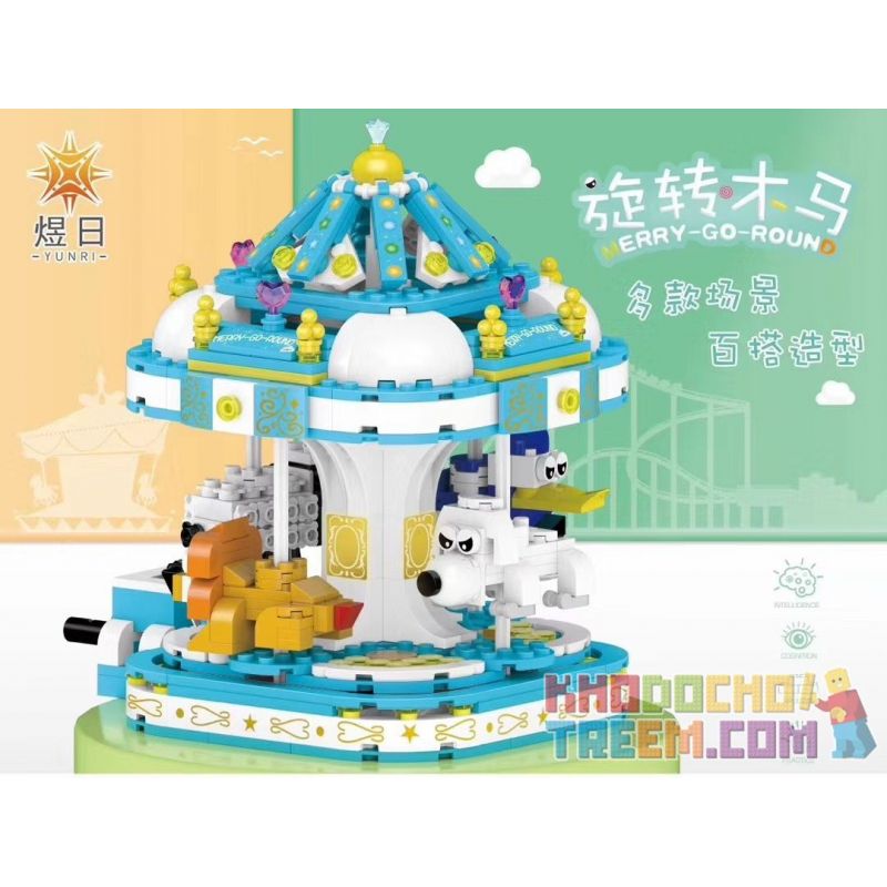 YURI 66114 non  BĂNG CHUYỀN bộ đồ chơi xếp lắp ráp ghép mô hình City Modern Paradise MERRY-GO-ROUND Thành Phố Thiên Đường Hiện Đại 708 khối