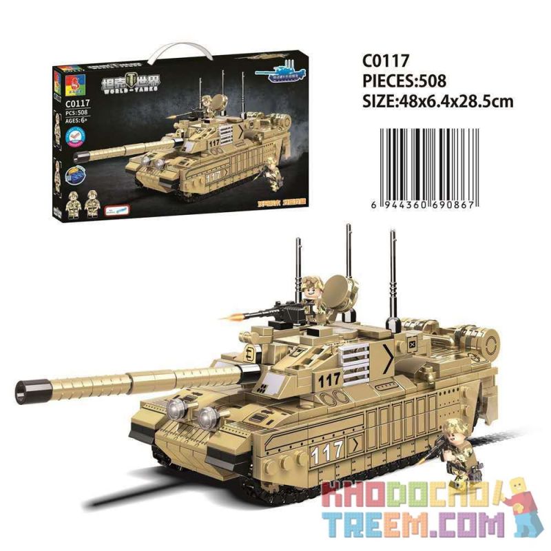 WOMA C0117 0117 non Lego XE TĂNG CHIẾN ĐẤU CHỦ LỰC CHALLENGER II bộ đồ chơi xếp lắp ráp ghép mô hình Military Army WORLD TANKS Quân Sự Bộ Đội 508 khối