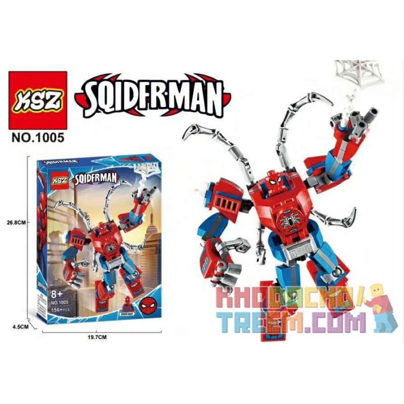 XSZ KSZ 1005 non Lego NGƯỜI NHỆN bộ đồ chơi xếp lắp ráp ghép mô hình Marvel Super Heroes SPIDER MAN Siêu Anh Hùng Marvel 156 khối