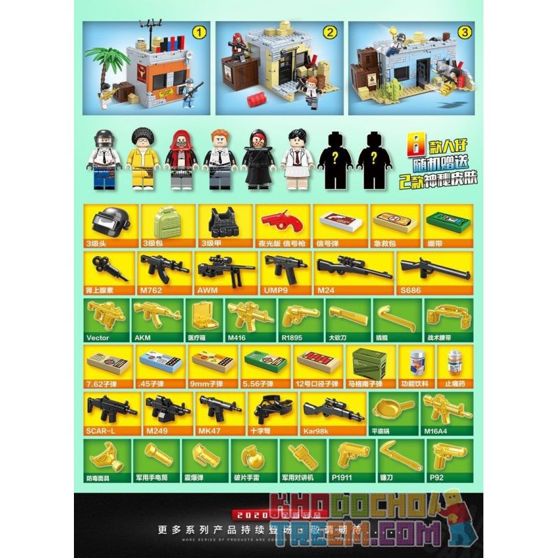 100129 non  GÀ CHIẾN bộ đồ chơi xếp lắp ráp ghép mô hình Swat Special Force BATTLEGROUNDS Đặc Nhiệm 912 khối