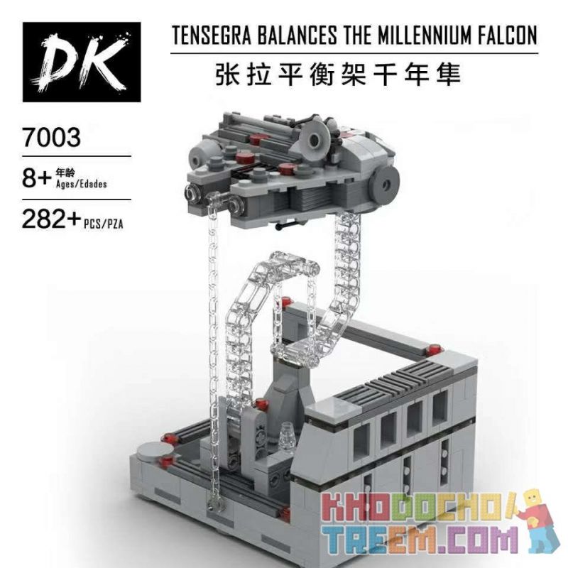 DK 7003 non Lego KHUNG CÂN BẰNG CĂNG THẲNG MILLENNIUM FALCON bộ đồ chơi xếp lắp ráp ghép mô hình Star Wars TENSEGRITY BALANCES THE MILLENNIUM FALCON Chiến Tranh Giữa Các Vì Sao 282 khối