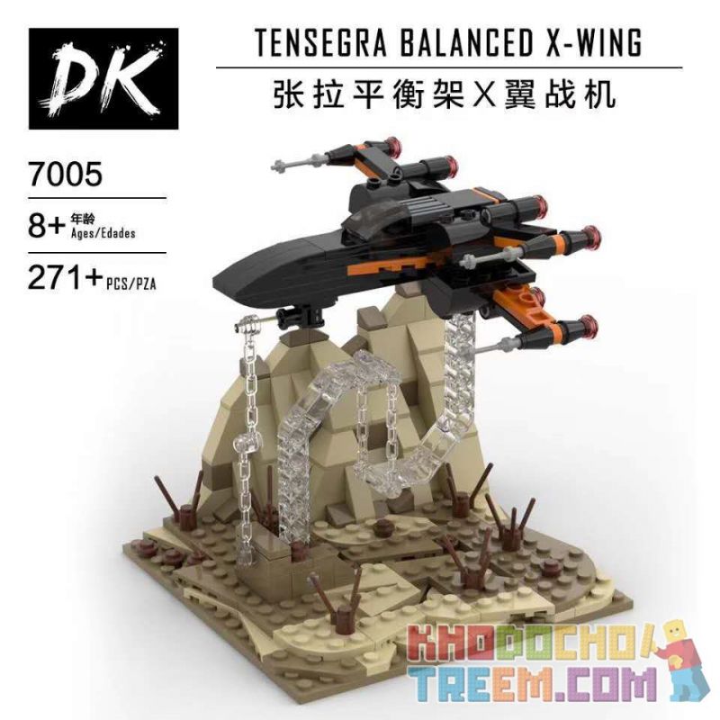 DK 7005 non Lego MÁY BAY CHIẾN ĐẤU GIMBAL X-WING CĂNG THẲNG bộ đồ chơi xếp lắp ráp ghép mô hình Star Wars TENSEGRITY BALANCES X-WING Chiến Tranh Giữa Các Vì Sao 271 khối