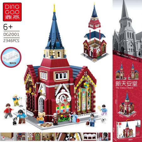 DINGGAO DG2001 2001 SEMBO 3000 non  NHÀ THỜ THIÊN AN MỚI THƯỢNG HẢI bộ đồ chơi xếp lắp ráp ghép mô hình Creator THE UNION CHURCH Sáng Tạo 2346 khối