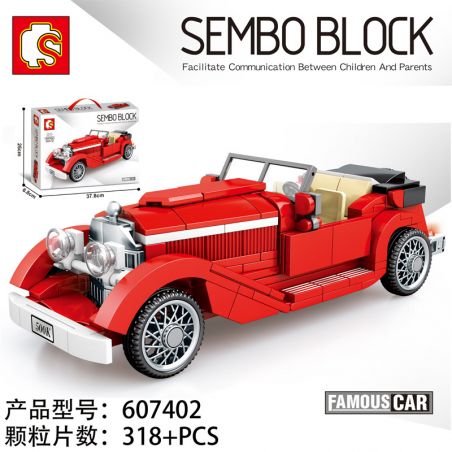 IBLOCK PL-920-137 920-137 PL920-137 SEMBO 607402 non  XE CỔ MUI TRẦN MÀU ĐỎ bộ đồ chơi xếp lắp ráp ghép mô hình Speed Champions Racing Cars FAMOUS CAR MERCEDES-BENZ 500K TOURER MAYFAIR Đua Xe Công Thức 318 khối