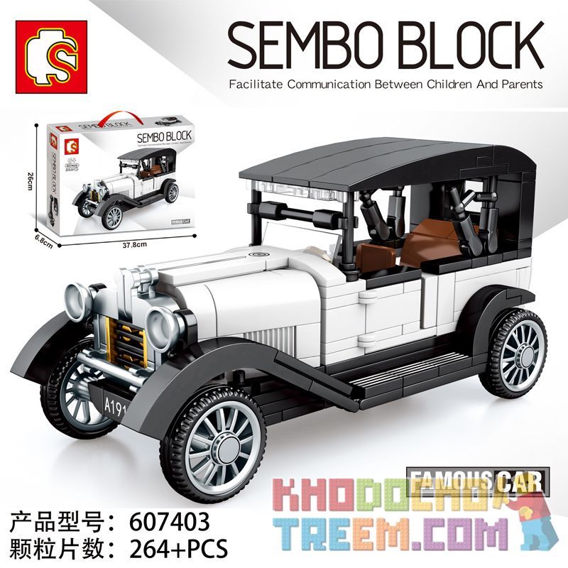 IBLOCK PL-920-138 920-138 PL920-138 SEMBO 607403 non Lego CITROEN LOẠI A bộ đồ chơi xếp lắp ráp ghép mô hình Racers FAMOUS CAR CITROEN TYPE 1919 Đua Tốc Độ 264 khối