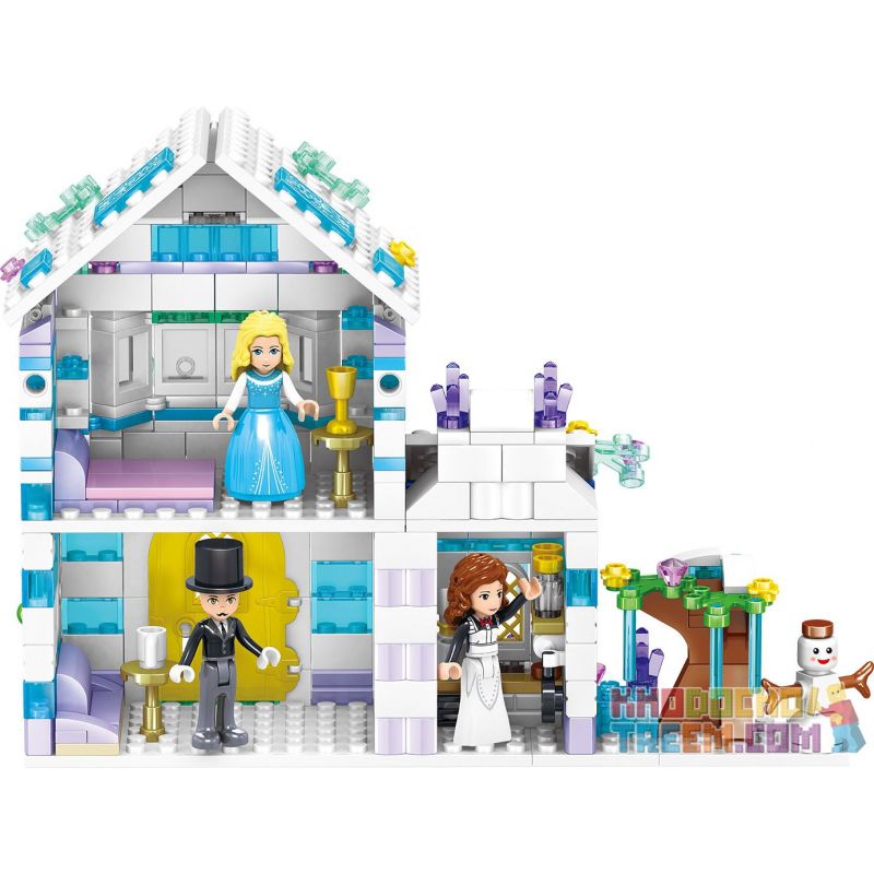 ZHEGAO QL1140 1140 non  NGÔI NHÀ BĂNG LILY MƯỢT bộ đồ chơi xếp lắp ráp ghép mô hình Winasor Castle Lâu Đài Winasor 351 khối