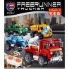SHENZHEN RAEL ENTERTAINMENT 50001 50002 50003 50004 non  4 LOẠI XE CẢNH SÁT ĐÔ THỊ BEN KỸ THUẬT CỨU HỎA ĐỊA HÌNH QUÂN ĐỘI bộ đồ chơi xếp lắp ráp ghép mô hình  FREERUNNER TRUCKER Kỹ Thuật Công Nghệ Cao Mô Hình Phương Tiện 1379 khối