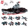 Enlighten 1418 1418D Qman 1418 1418D non  TÀU SÂN BAY LIÊU NINH 8 TỔ HỢP XE TĂNG TIÊN PHONG TRỰC THĂNG HURRICANE TÊN LỬA SKYFIRE JEEP TẤN CÔNG SÚNG PHÒNG KHÔNG DI ĐỘNG SẤM SÉT MÁY CHIẾN ĐẤU BOEING NIGHTHAWK bộ đồ chơi xếp lắp ráp ghép mô hình Military Army Quân Sự Bộ Đội