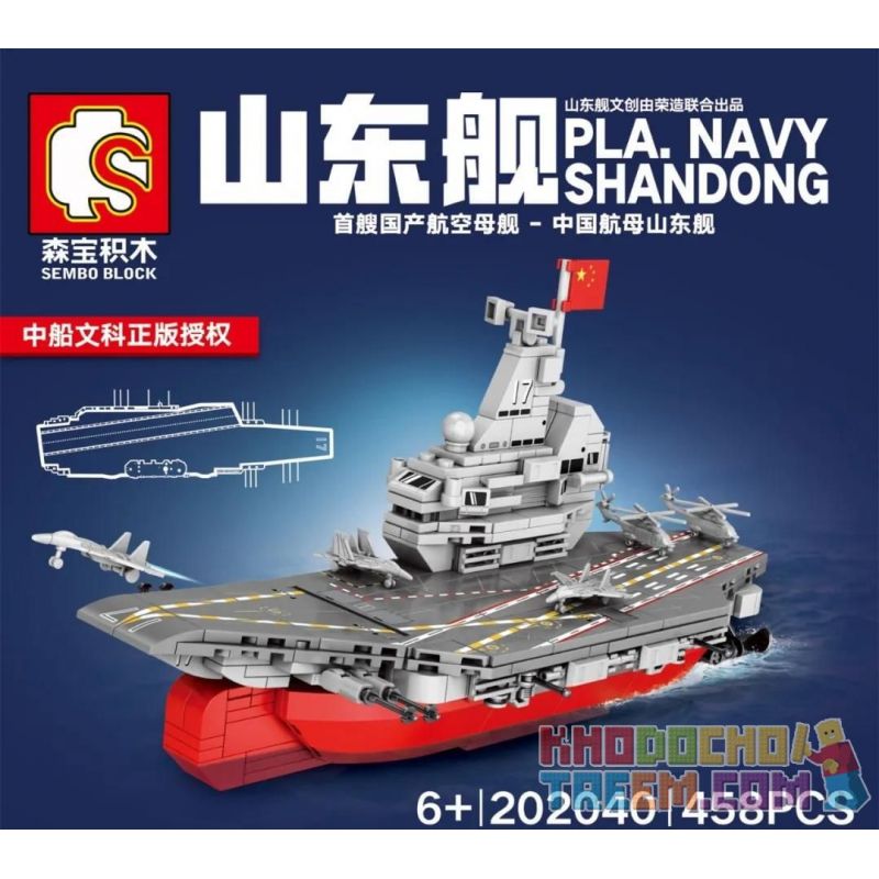 IBLOCK PL-920-177 920-177 PL920-177 SEMBO 202040 non  TÀU SƠN ĐÔNG bộ đồ chơi xếp lắp ráp ghép mô hình Military Army PLA' NAVY SHANDONG Quân Sự Bộ Đội 458 khối