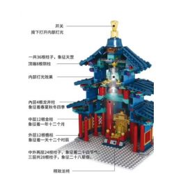 Kazi KY2001 2001 non  ĐỀN THIÊN ĐƯỜNG BẮC KINH 1 100 tỷ lệ 1:100 bộ đồ chơi xếp lắp ráp ghép mô hình Chinatown BEIJING TIANTAN Khu Phố Tàu 1736 khối