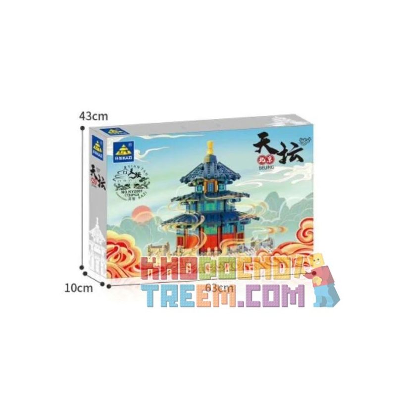 Kazi KY2001 2001 non  ĐỀN THIÊN ĐƯỜNG BẮC KINH 1 100 tỷ lệ 1:100 bộ đồ chơi xếp lắp ráp ghép mô hình Chinatown BEIJING TIANTAN Khu Phố Tàu 1736 khối