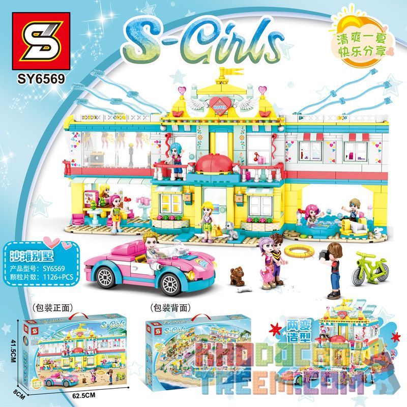 SHENG YUAN SY SY6569 6569 non Lego BIỆT THỰ BIỂN bộ đồ chơi xếp lắp ráp ghép mô hình Friends S-GIRLS Các Bạn Gái 1126 khối