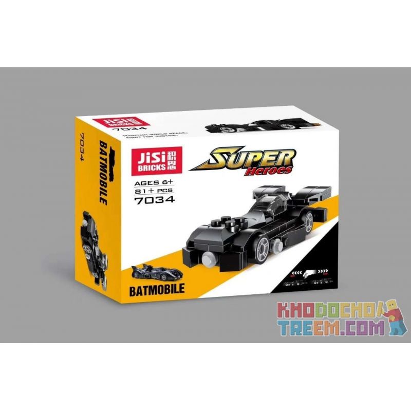 JISI 7034 non Lego BATMOBILE. bộ đồ chơi xếp lắp ráp ghép mô hình Dc Comics Super Heroes Siêu Anh Hùng Dc 81 khối