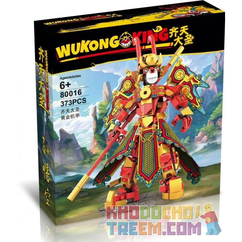 80016 non Lego VUA KHỈ bộ đồ chơi xếp lắp ráp ghép mô hình WUKONG KING 373 khối