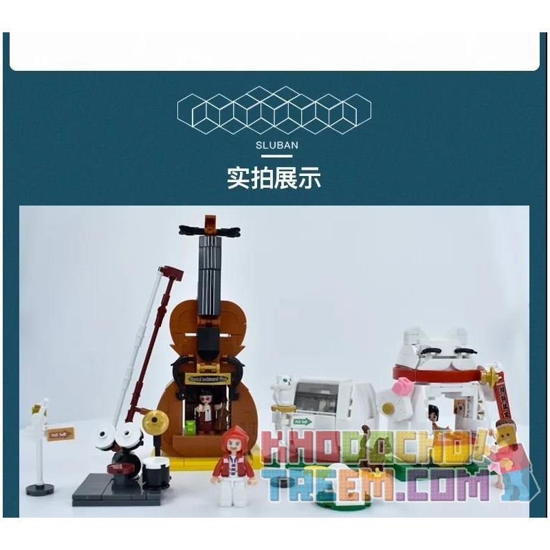SLUBAN M38-B0817 B0817 0817 M38B0817 38-B0817 non  CỬA HÀNG VĨ CẦM bộ đồ chơi xếp lắp ráp ghép mô hình Chinatown Khu Phố Tàu 308 khối