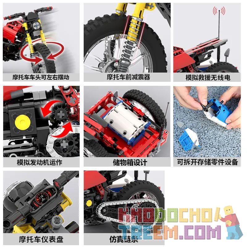 ACHKO 50001 non  MÔ TÔ CẮM TRẠI ĐỊA HÌNH bộ đồ chơi xếp lắp ráp ghép mô hình  COME ALIVE Kỹ Thuật Công Nghệ Cao Mô Hình Phương Tiện 539 khối