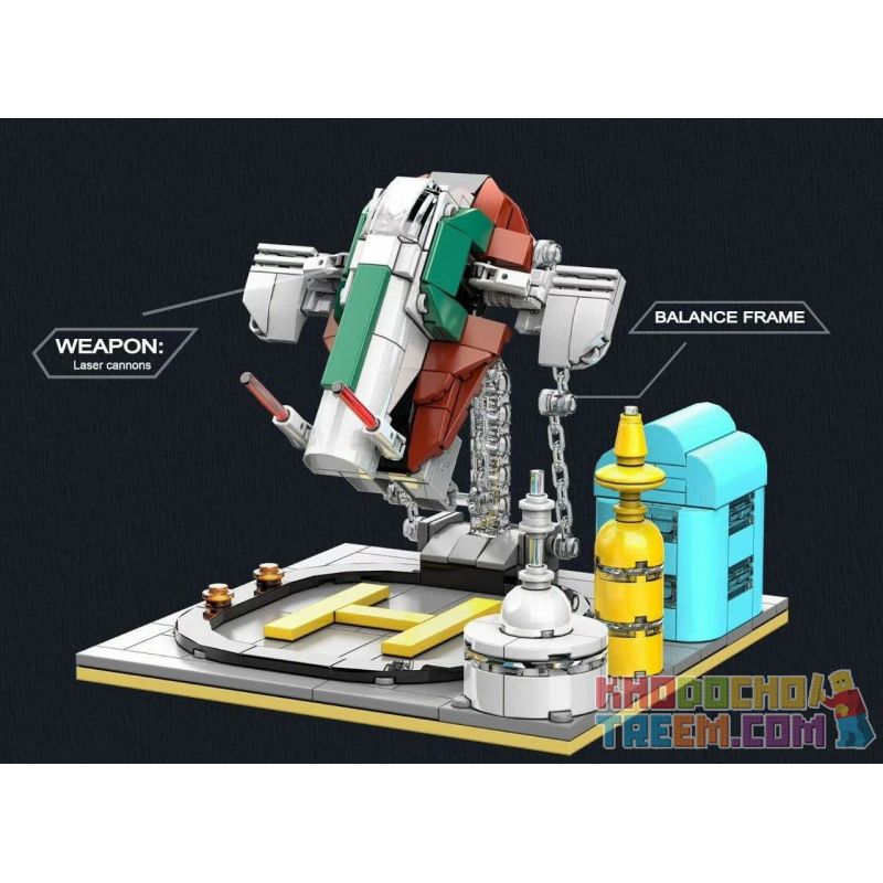 DK 7008 non  KHUNG CÂN BẰNG CĂNG THẲNG SLAVE SỐ 1 bộ đồ chơi xếp lắp ráp ghép mô hình Star Wars BALANCE FRAME SLAVE I STARFIGHTER Chiến Tranh Giữa Các Vì Sao 256 khối